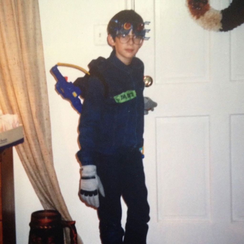A pre-teen Chris Oatley in his homemade Ghostbuster uniform circa 1987.
