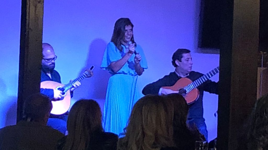 Our amazing Portuguese music teacher Paolo (right) performs at a Fado cafe in the Algarve.